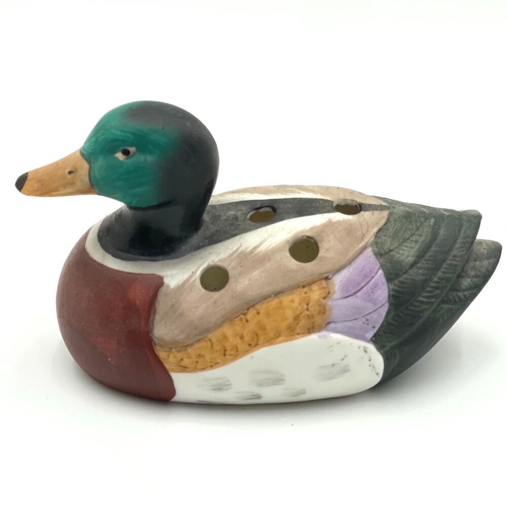 Pencil Holder Vintage Ceramic Mallard Duck
